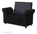 Ver imagem 1 de Recamier Bau Egeo 195 X 51 Courino Preto - Dominic Decor