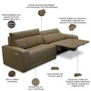 Ver imagem 6 de Sofá 3 Lugares Rettrátil Reclinável Elétrico 254cm Mazi L06 Couro Verde Musgo - Lyam Decor