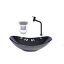 Ver imagem 2 de Cuba de Vidro Oval 47cm Preta + Valvula + Torneira Preta