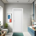 Ver imagem 2 de Kit Porta de Madeira 210x90cm Lisa Laqueada Direita Moldufama