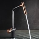 Ver imagem 5 de Torneira Misturador Monocomando Higold Piniz 980128 De Bancada Preto/Rose Gold