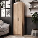 Ver imagem 2 de Armário Multiuso Estreito Slim 2 Portas com Prateleiras para Lavanderia Cozinha e Área de Serviço Or