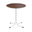 Ver imagem 1 de Mesa de Jantar Redonda 80cm Branca Tampo Madeira Imbuia