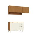 Ver imagem 2 de Cozinha Modulada Completa 100% MDF Safira Nature Off White 190x85cm Casamia