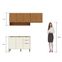 Ver imagem 6 de Cozinha Modulada Completa 100% MDF Safira Nature Off White 190x85cm Casamia