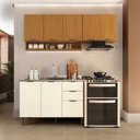 Ver imagem 1 de Cozinha Modulada Completa 100% MDF Safira Nature Off White 190x85cm Casamia