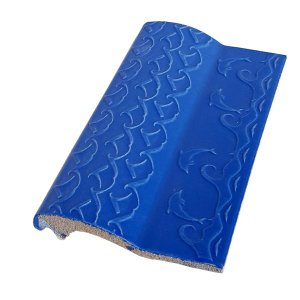 Kit 10 Bordas de Piscina de Cerâmica Golfinho Azul Royal 12x25