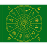 Toalha Mandala Cigana Tarot Cigano Verde Brilho 73X73 Cm - 1