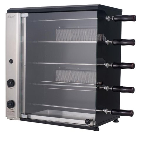 Churrasqueira a Gás Natural de Bancada Vertical Titan Stand 5 Espetos Giratórios 127v