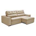 Ver imagem 3 de Sofa Retratil Reclinavel 2 Lugares 2,60 Vitória Veludo Bege Lansofbr