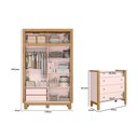 Ver imagem 2 de Quarto de Bebê com Cômoda e Roupeiro 2 Portas de Correr Flora Rosa Qmovi