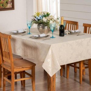 Toalha de Mesa 6 Lugares Jacquard Original Palha