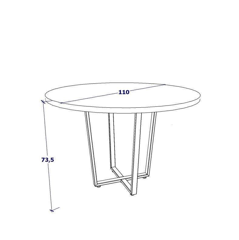 Conjunto Mesa de Jantar 1,10m e 4 Cadeiras em Aço 84,5cm Cor:nogal e Preto - 6