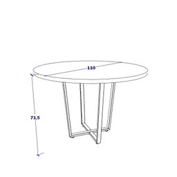 Mesa Jantar Redonda 110cm com 4 Cadeiras em Aço 84,5cm Cor:nogal e Preto - 6