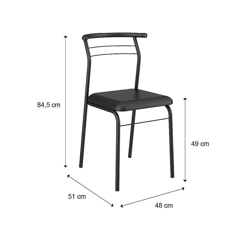 Conjunto Mesa de Jantar 1,10m e 4 Cadeiras em Aço 84,5cm Cor:nogal e Preto - 5