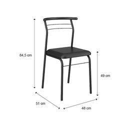 Mesa Jantar Redonda 110cm com 4 Cadeiras em Aço 84,5cm Cor:nogal e Preto - 5