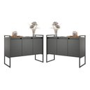 Ver imagem 1 de Armario Industrial 3 Portas Balso Preto Conjunto 2 Peças