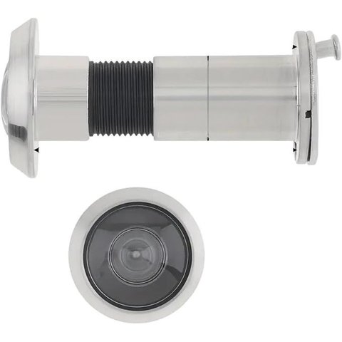 Olho Mágico para Porta Soprano em Latão Cromado - Visor de Segurança, Instalação Fácil, Alta Durabil