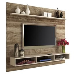 Painel para TV até 60 Polegadas Porto Alegre Rústico/Off White - Manto Móveis - 2