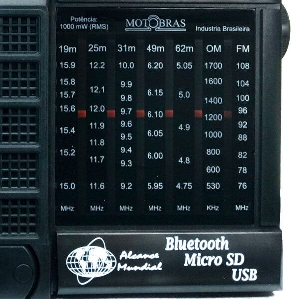 Rádio 7 Faixas / Bluetooth/ Cartão Micro Sd/ USB e Controle Remoto - Motobras - 3