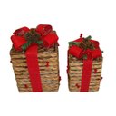 Ver imagem 1 de Kit 2 Caixas de Presente Natalina Natural e Vermelho