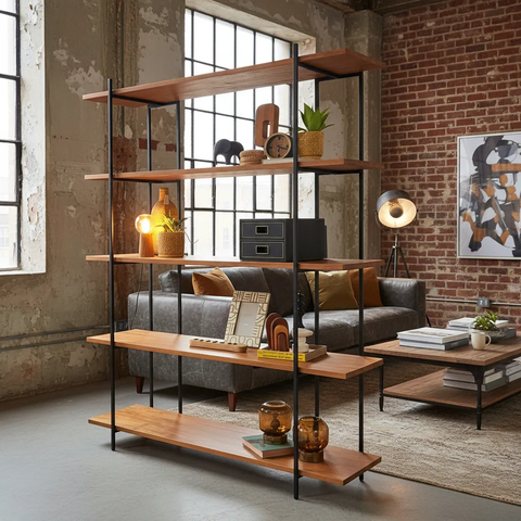 Estante para Livros 1.86 com 5 Prateleiras Rustica Madeira