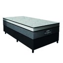 Ver imagem 1 de Cama Box Solteiro Colchão Gazin Maximus Molas Ensacadas 88x188x62cm Cinza / Preto
