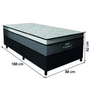 Ver imagem 3 de Cama Box Solteiro Colchão Gazin Maximus Molas Ensacadas 88x188x62cm Cinza / Preto