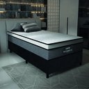 Ver imagem 2 de Cama Box Solteiro Colchão Gazin Maximus Molas Ensacadas 88x188x62cm Cinza / Preto