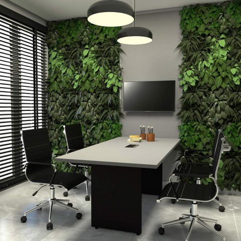 Conjunto Escritório Mesa de Reunião 1,80m Painel Tv Csp F5