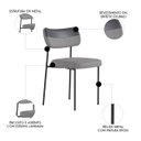 Ver imagem 3 de Kit 8 Cadeiras Estofadas Milli Sintético/linho A14 Preto/cinza - Mpozenato