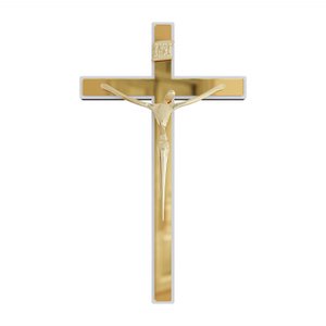 Crucifixo Parede Elegante Madeira Metal Espelhado 30 Cm FORNECEDOR 12 20165MDF