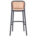 Ver imagem 5 de Kit 2 Banquetas Lia Amis Rivatti em Polipropileno Preto Assento e Encosto Simulando Rattan Bege