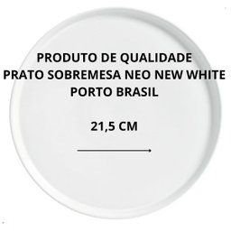 Prato Sobremesa Stoneware Neo New White Porto Brasil Cerâmica - 3