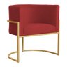 Poltrona Decorativa Sala de Estar Luana Base Gold Suede - 1