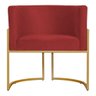 Poltrona Decorativa Sala de Estar Luana Base Gold Suede - 6