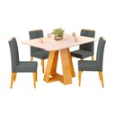 Ver imagem 4 de Conjunto de Mesa Kiara 120cm Cedro Off White e 04 Cadeiras Yasmin Cedro Linho Granito DJ Móveis