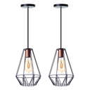 Ver imagem 1 de Kit 2 Pendentes Aramado Cristal 29 Cm Decorações Cor: Preto