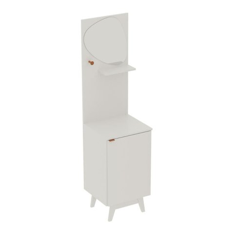 Gabinete de Banheiro com Espelho 45cm 1 Porta Flex Retrô Multimóveis Cr10155 Branco