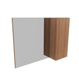 Armário Espelheira Suspenso Flutuante 1 Espelho 1 Porta 2 Prateleiras para Banheiro Marrom Madeira - 2