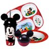 Kit Refeição Infantil Mickey Disney 4 Peças Pratos, Bandeja e Copo com Canudo - Tuut - 1