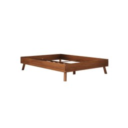 Cama Casal de Madeira Escandinava Futon Pés Inclinados Castanho Karri - 5