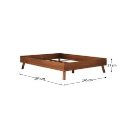 Cama Casal de Madeira Escandinava Futon Pés Inclinados Castanho Karri - 7
