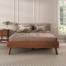 Cama Casal de Madeira Escandinava Futon Pés Inclinados Castanho Karri Idimex - 1