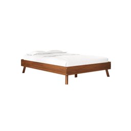 Cama Casal de Madeira Escandinava Futon Pés Inclinados Castanho Karri - 4