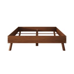 Cama Casal de Madeira Escandinava Futon Pés Inclinados Castanho Karri - 6