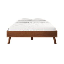 Cama Casal de Madeira Escandinava Futon Pés Inclinados Castanho Karri - 8