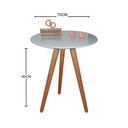 Ver imagem 2 de Mesa de Canto Pés Palito Amadeirado com Tampo Vidro 70cm Off White 50cm