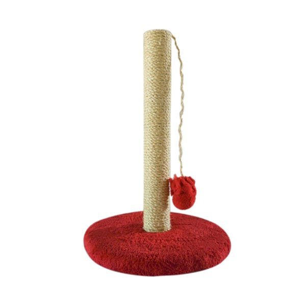 Mini poste arranhador com brinquedo para gatos vermelho 35cm - 1