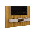 Ver imagem 4 de Rack Bancada C/ Painel P/ Tv Trento 230x240cm Freijo/off White - Dj Móveis